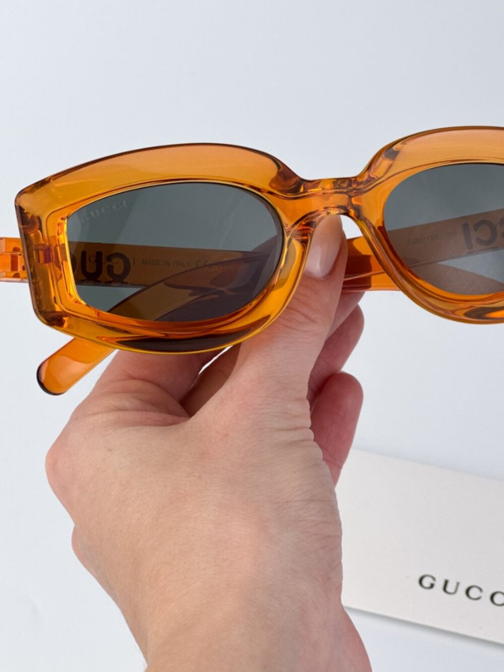 GUCCI GG1719S 005 ORANGE SQUARE SUNGLASSES